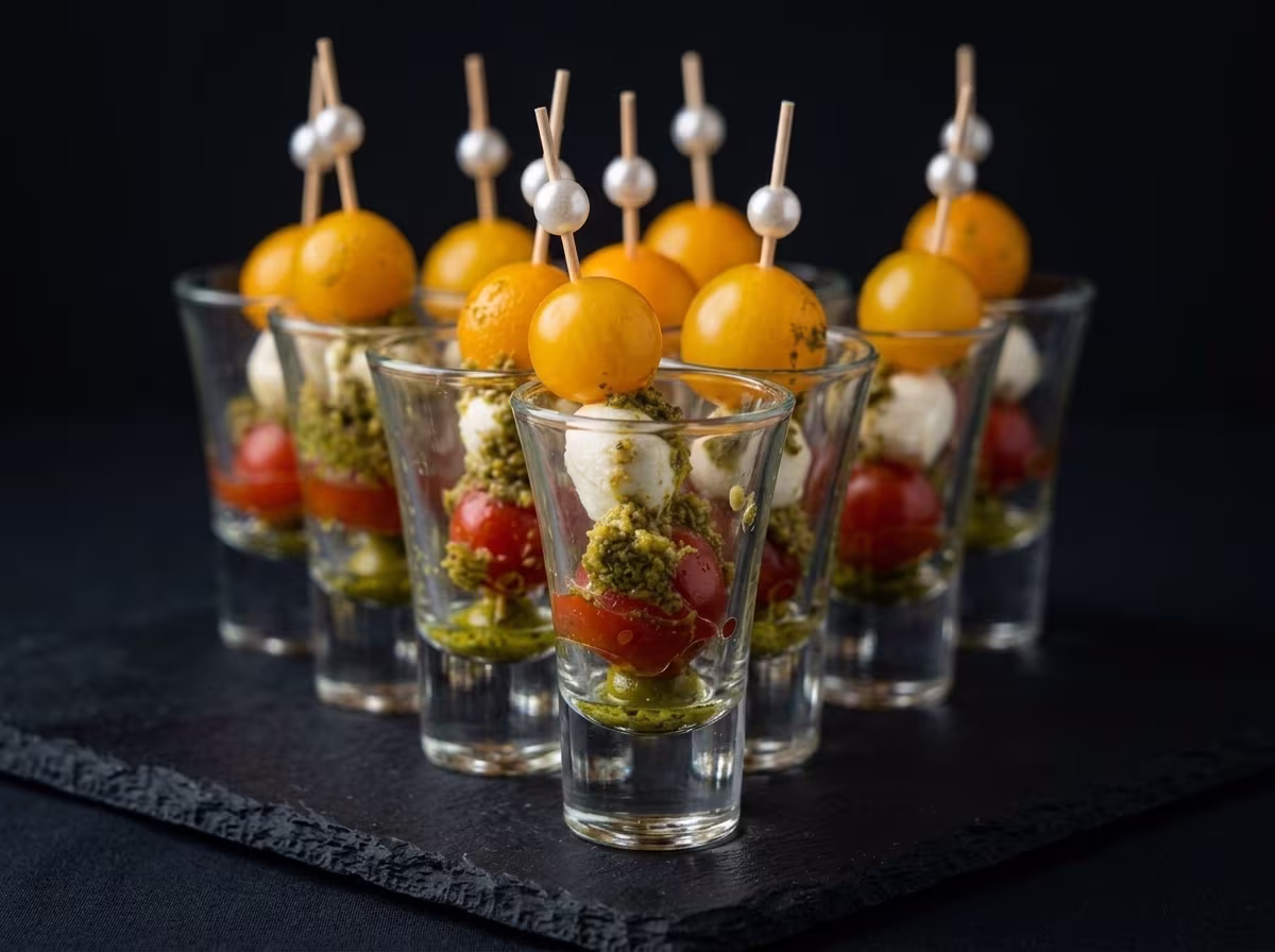 Канапе черри с моцареллой